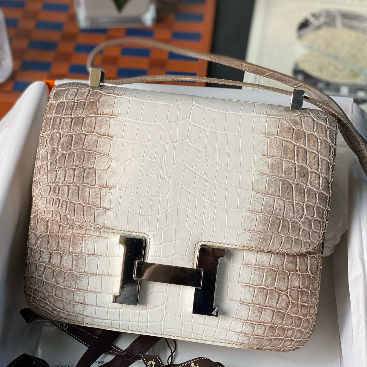 Hermès Constance 24CM Women's Luxury Handmade Designer Handbag In Genuine Himalaya Crocodile Niloticus Skin - SUPER QUALITY