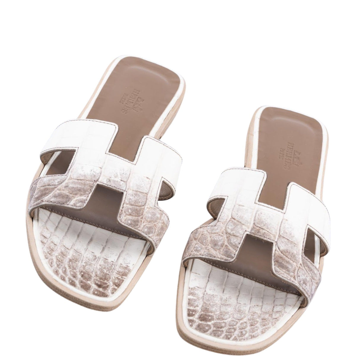 Hermès Himalayan Oran Sandals In Genuine Crocodile Niloticus Matte Skin - SUPER QUALITY