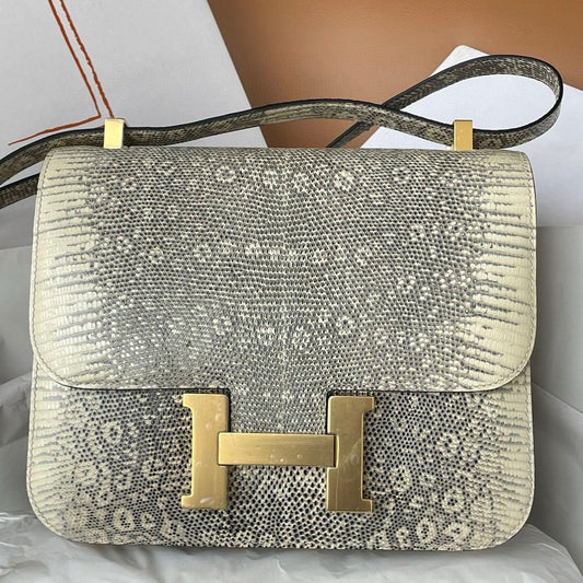 Hermès Constance 24CM Women's Luxury Handmade Designer Handbag In Genuine Natural Lizard Skin - SUPER QUALITY