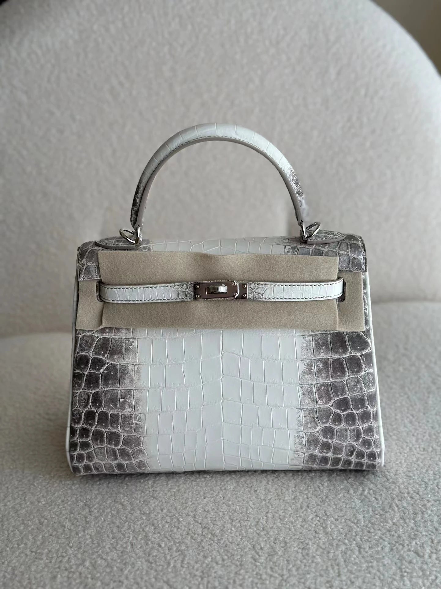 Hermès Mini II Kelly 20CM Women's Luxury Handmade Designer Handbag In Genuine Himalaya Crocodile Niloticus Skin - SUPER QUALITY