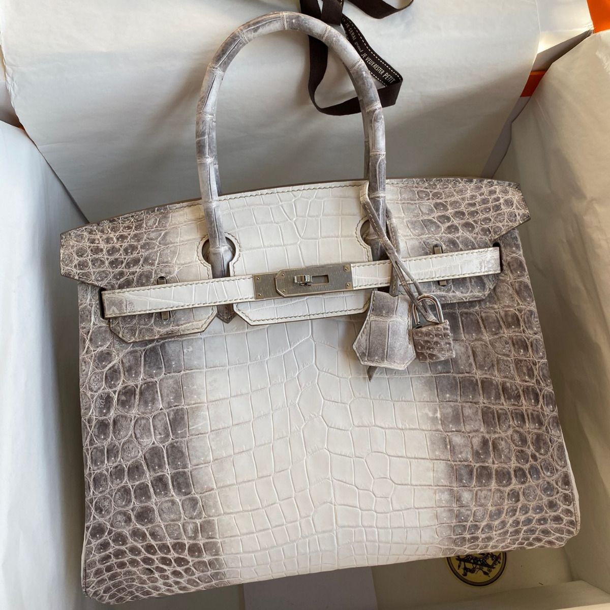 Hermès Birkin 25cm Women's Luxury Handmade Designer Handbag In Genuine Himalaya Niloticus Crocodile Skin - SUPER QUALITY