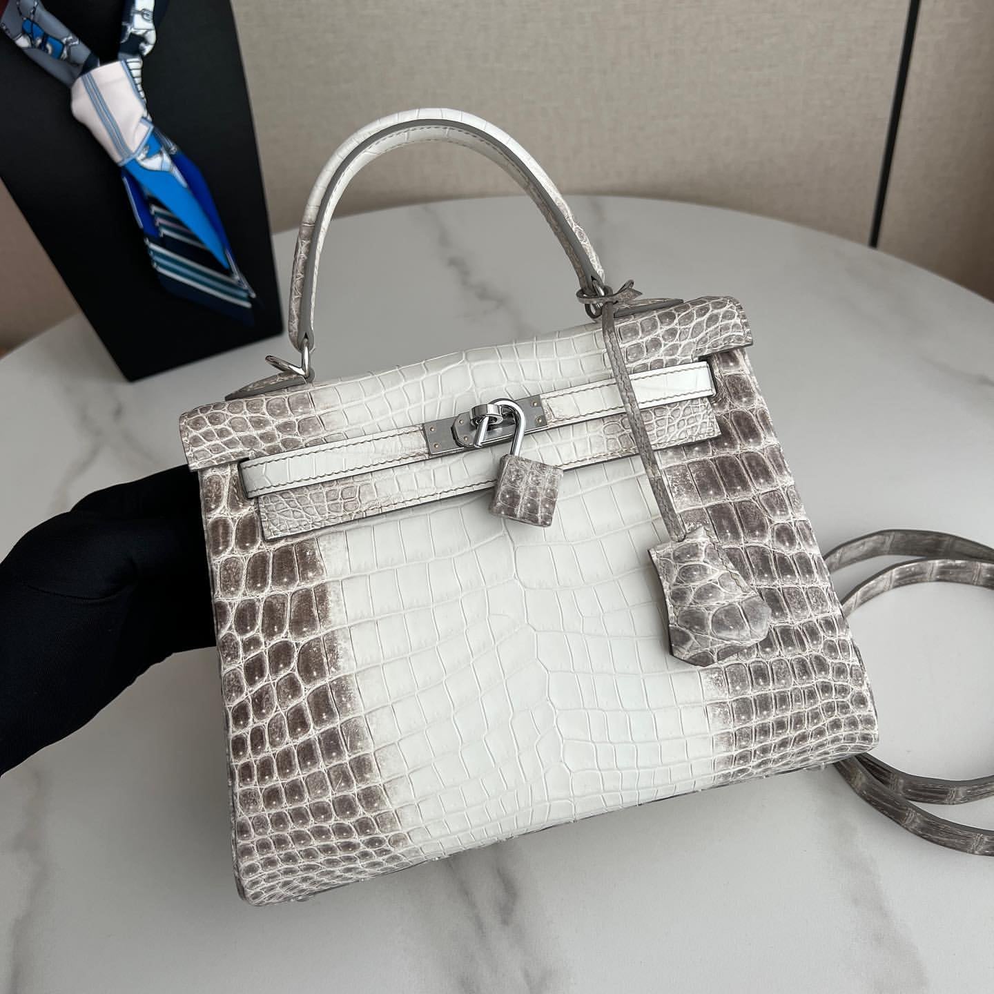 Hermès Kelly 25CM Women's Luxury Handmade Designer Handbag In Genuine Himalaya Crocodile Niloticus Skin - SUPER QUALITY