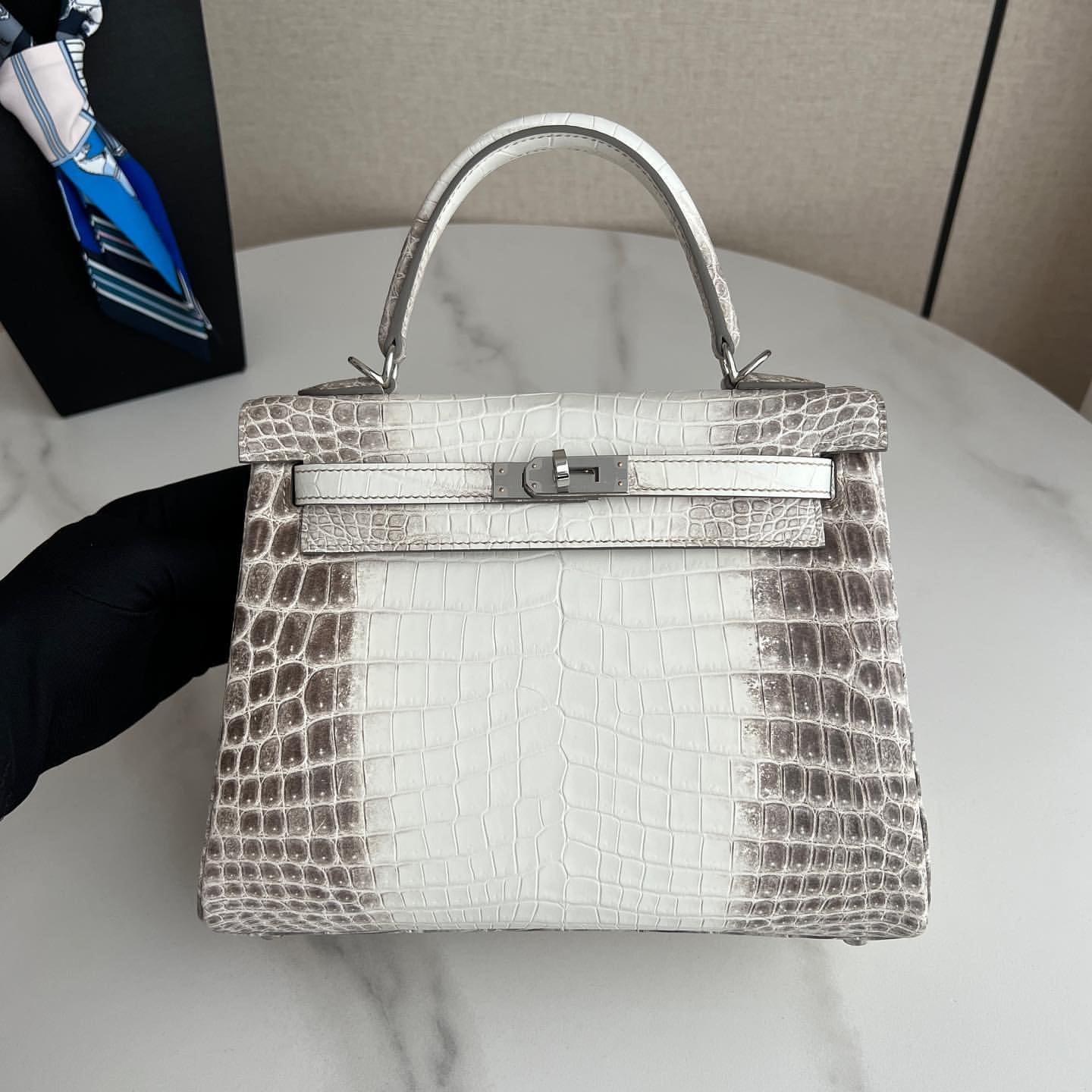 Hermès Kelly 25CM Women's Luxury Handmade Designer Handbag In Genuine Himalaya Crocodile Niloticus Skin - SUPER QUALITY