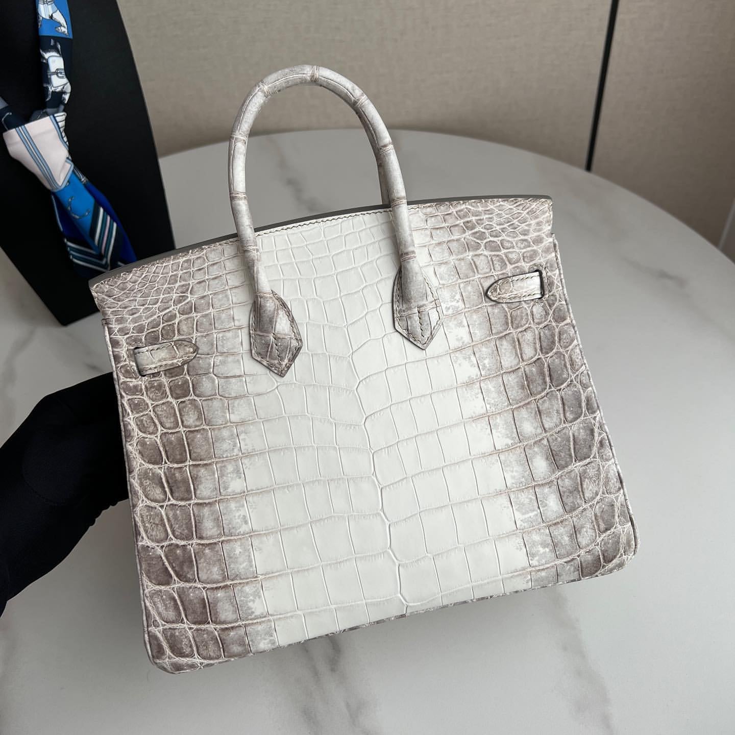 Hermès Birkin 25cm Women's Luxury Handmade Designer Handbag In Genuine Himalaya Niloticus Crocodile Skin - SUPER QUALITY