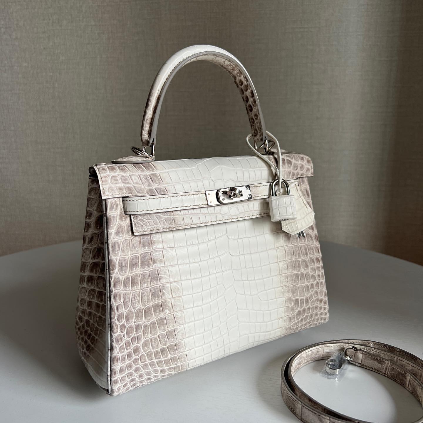 Hermès Kelly 25CM Women's Luxury Handmade Designer Handbag In Genuine Himalaya Crocodile Niloticus Skin - SUPER QUALITY