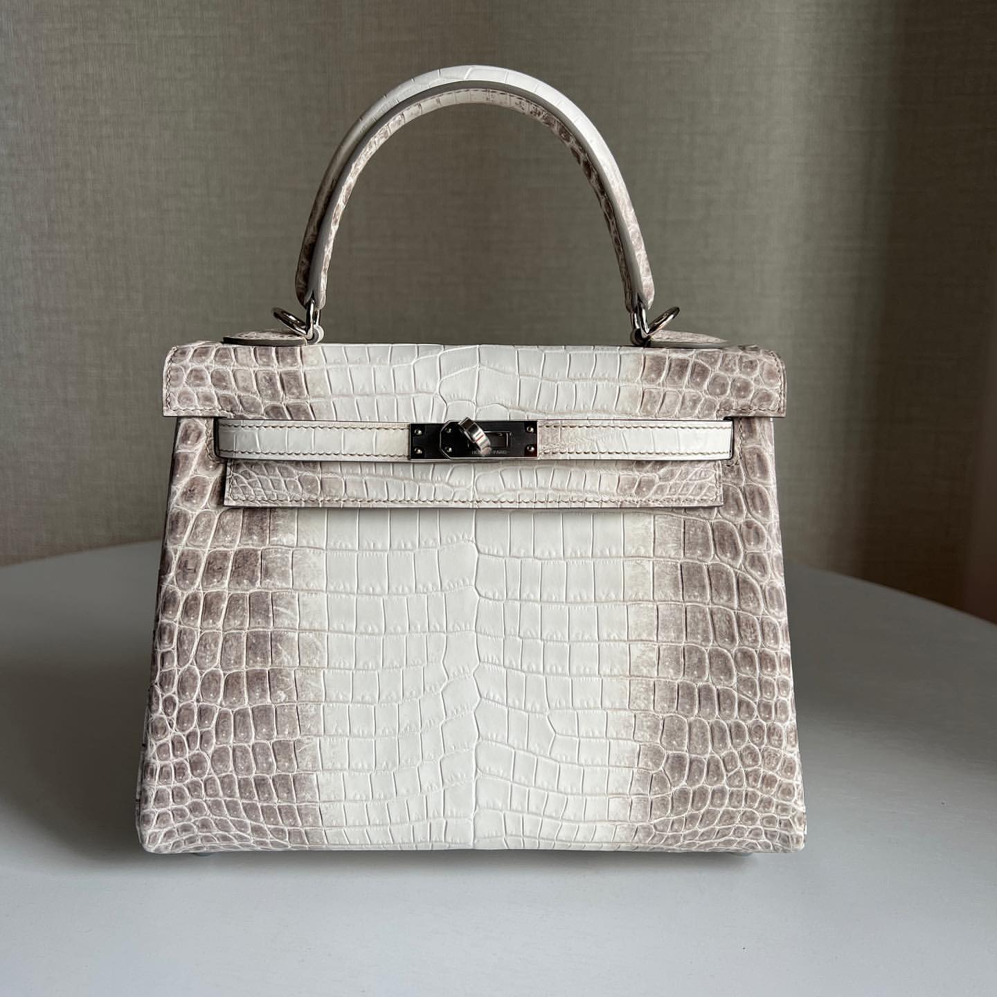 Hermès Kelly 25CM Women's Luxury Handmade Designer Handbag In Genuine Himalaya Crocodile Niloticus Skin - SUPER QUALITY