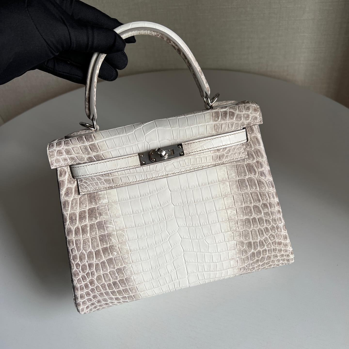 Hermès Kelly 25CM Women's Luxury Handmade Designer Handbag In Genuine Himalaya Crocodile Niloticus Skin - SUPER QUALITY