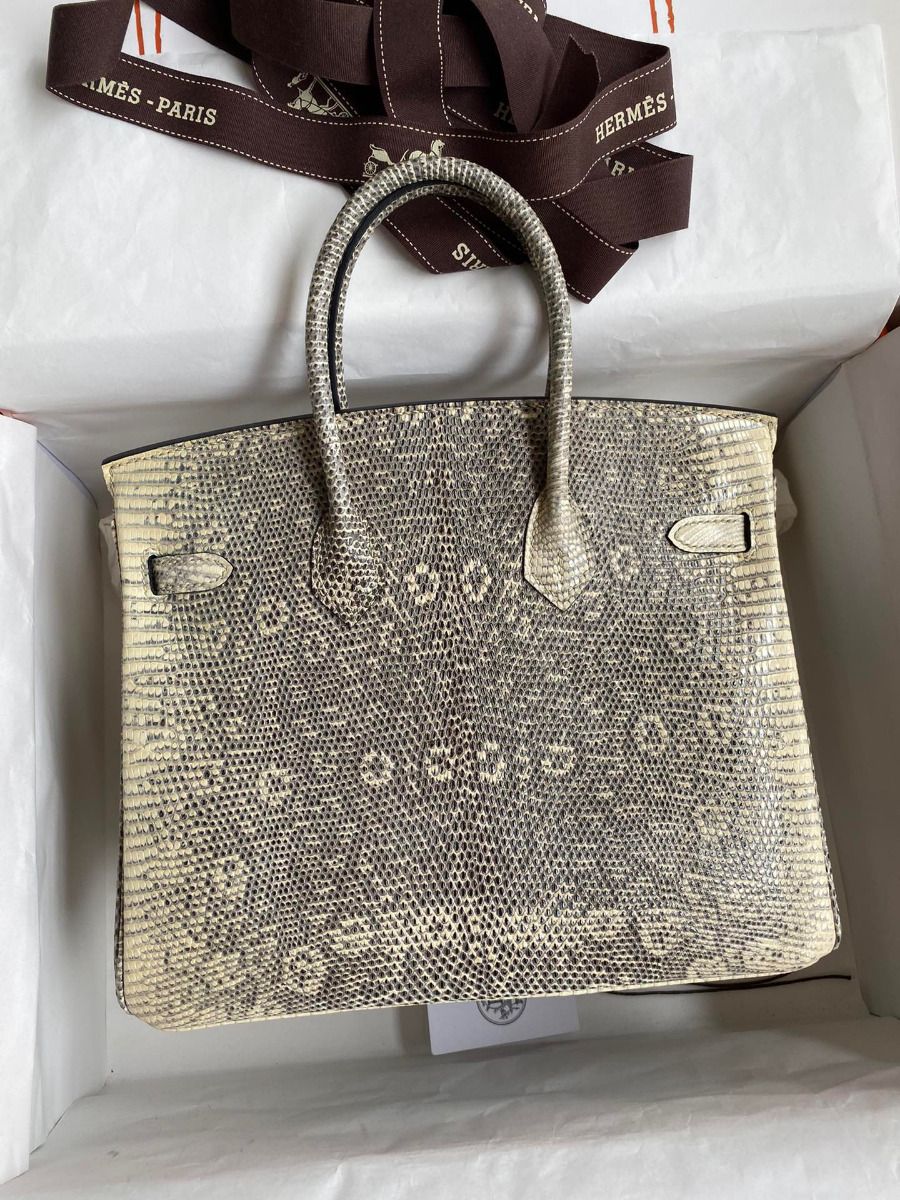 Hermès Birkin 25CM Women's Luxury Handmade Designer Handbag In Genuine Ombre Lizard Leather Skin - SUPER QUALITY