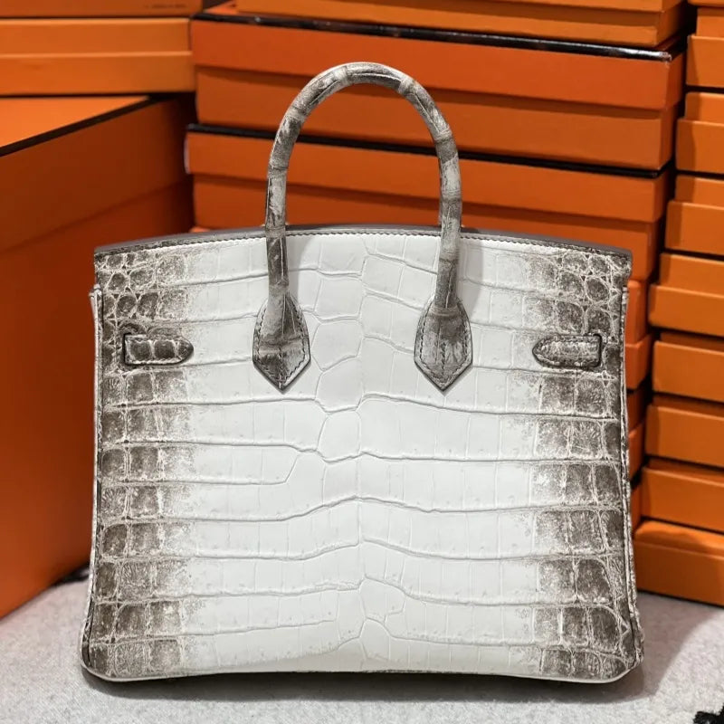 Hermès Birkin 25cm Women's Luxury Handmade Designer Handbag In Genuine Himalaya Niloticus Crocodile Skin - SUPER QUALITY