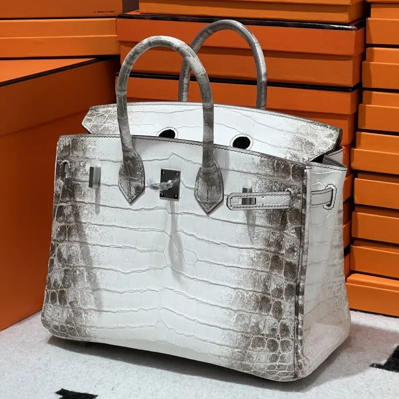 Hermès Birkin 25cm Women's Luxury Handmade Designer Handbag In Genuine Himalaya Niloticus Crocodile Skin - SUPER QUALITY