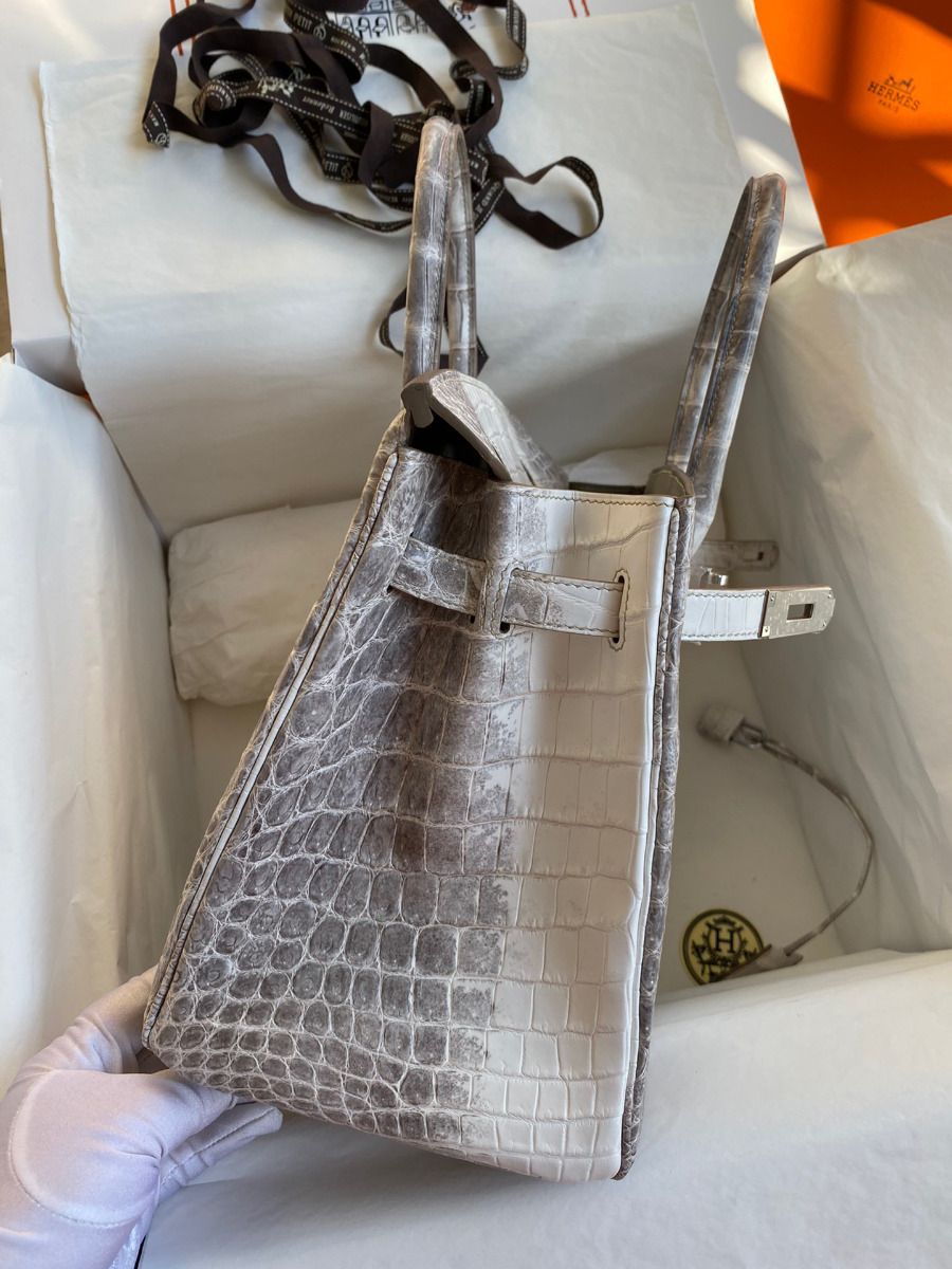 Hermès Birkin 25cm Women's Luxury Handmade Designer Handbag In Genuine Himalaya Niloticus Crocodile Skin - SUPER QUALITY