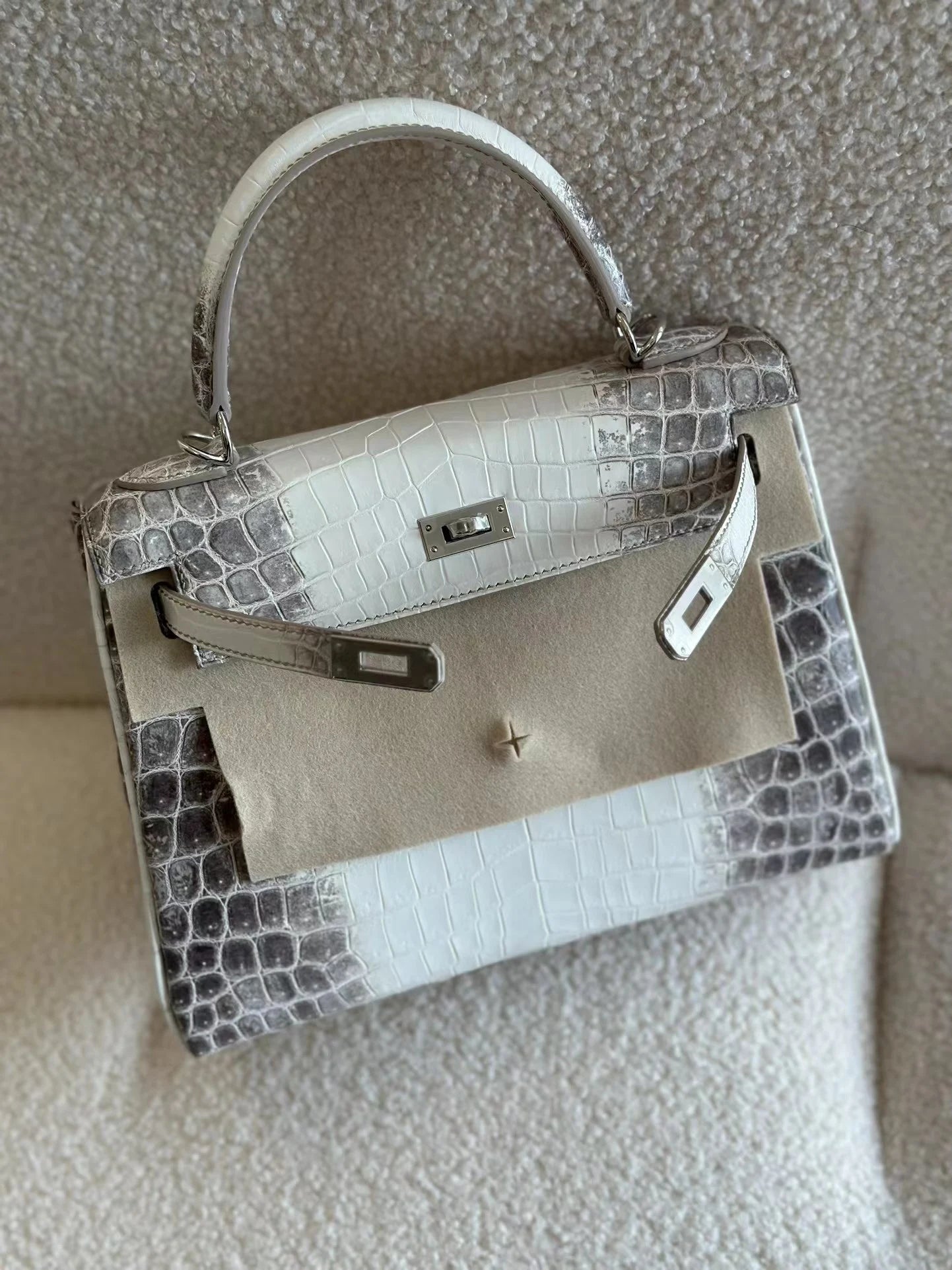 Hermès Mini II Kelly 20CM Women's Luxury Handmade Designer Handbag In Genuine Himalaya Crocodile Niloticus Skin - SUPER QUALITY