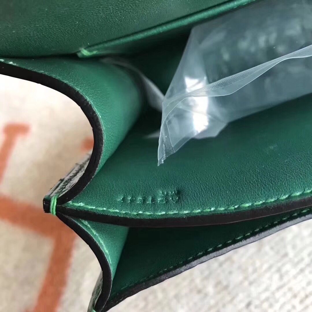 Hermès Constance 24CM Women's Luxury Handmade Designer Handbag In Genuine Green Niloticus Crocodile Skin - SUPER QUALITY