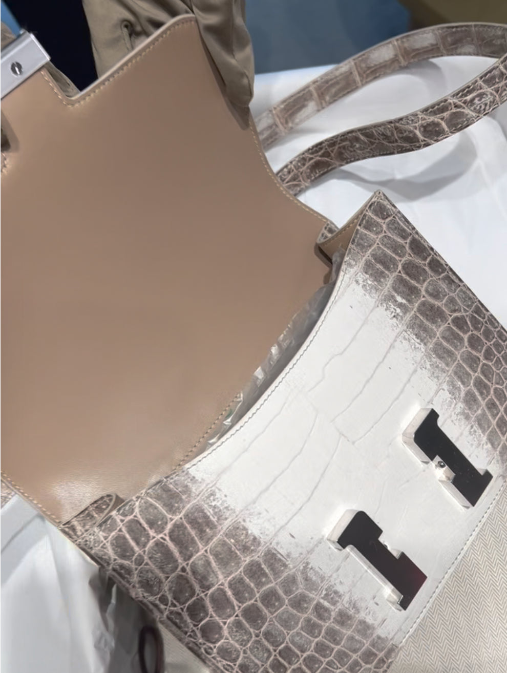 Hermès Constance 24CM Women's Luxury Handmade Designer Handbag In Genuine Himalaya Crocodile Niloticus Skin - SUPER QUALITY